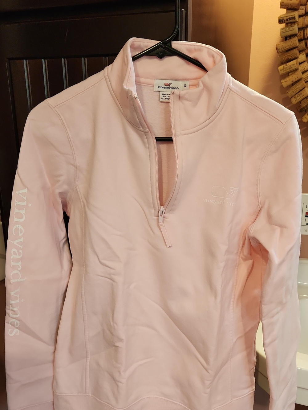 Vineyard Vines Pale Pink Quarter-Zip Pullover S